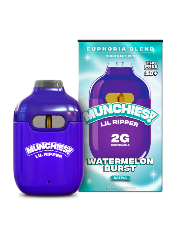 Delta Munchies CBG9 Lil Ripper Vape Watermelon Burst